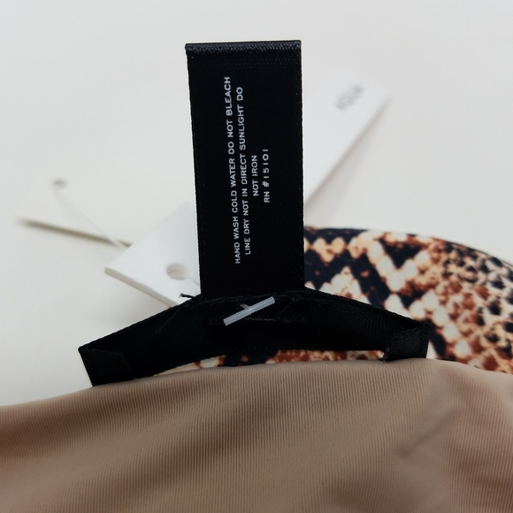 Aqua Bloomingdales Python Scoop Bikini Bottom, L - Picture 6 of 6